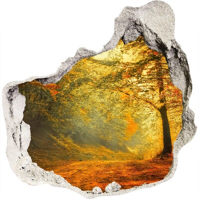 3d-s lyuk vizuális effektusok matrica Aranyló ősz az erdőben