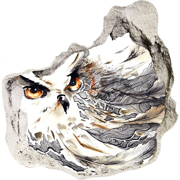 3d-s lyuk vizuális effektusok matrica Egy bagoly repülés közben