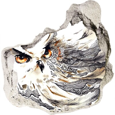 3d-s lyuk vizuális effektusok matrica Egy bagoly repülés közben