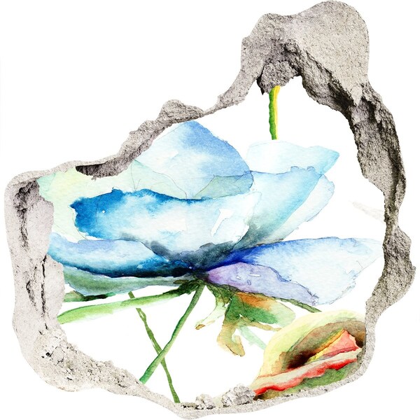 3d-s lyuk vizuális effektusok matrica Virágos álom betonban