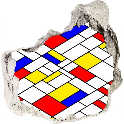 3d-s lyuk vizuális effektusok matrica Absztrakt minta Mondrian stílusában