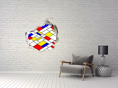 3d-s lyuk vizuális effektusok matrica Absztrakt minta Mondrian stílusában