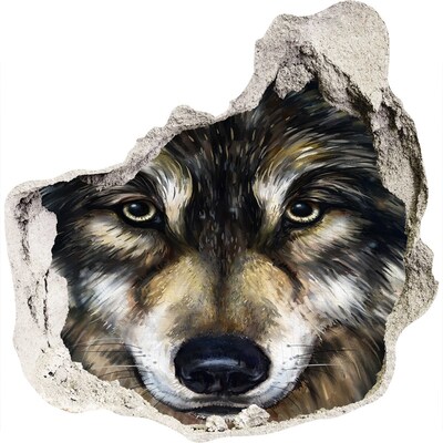 3d-s lyuk vizuális effektusok matrica Farkas tekintete a falon keresztül