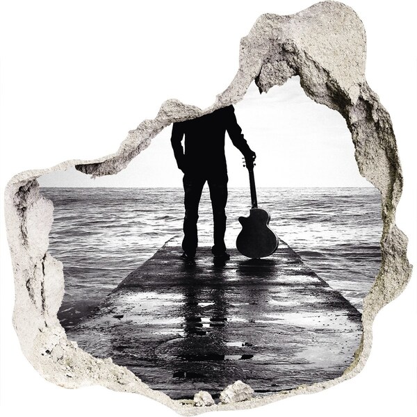 3d-s lyuk vizuális effektusok matrica Zenész a mólón