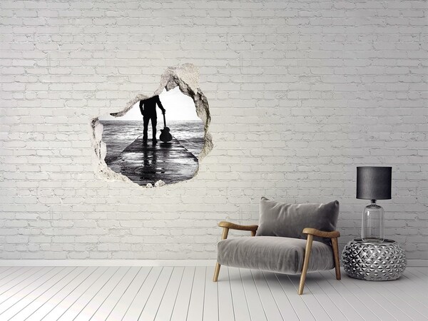 3d-s lyuk vizuális effektusok matrica Zenész a mólón