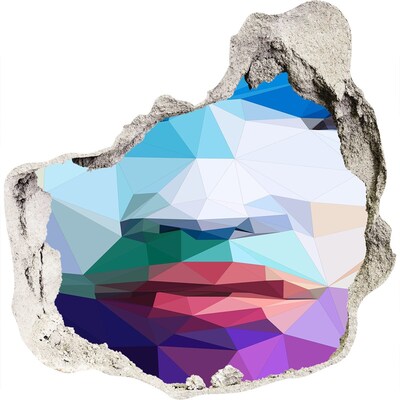 3d-s lyuk vizuális effektusok matrica Egy tájkép a geometria színeiben