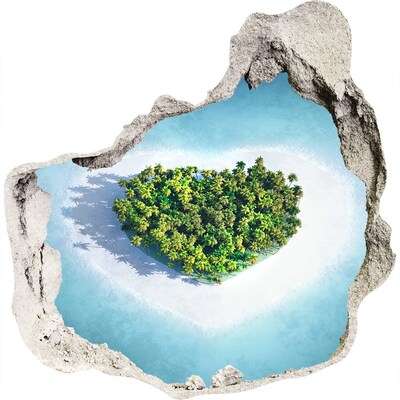 3d-s lyuk vizuális effektusok matrica Szív alakú sziget