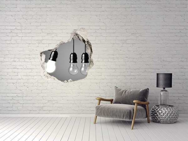 3d-s lyuk vizuális effektusok matrica Törött fal függő lámpákkal