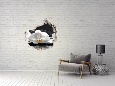 3d-s lyuk vizuális effektusok matrica Orchidea virág a vízen