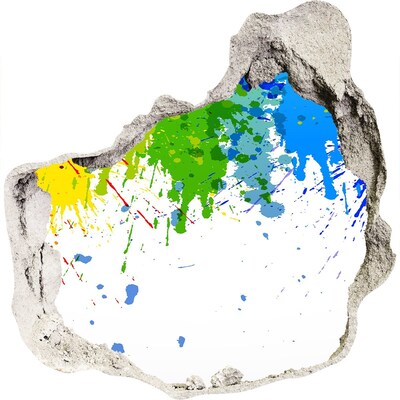 3d-s lyuk vizuális effektusok matrica Színes robbanás a betonban