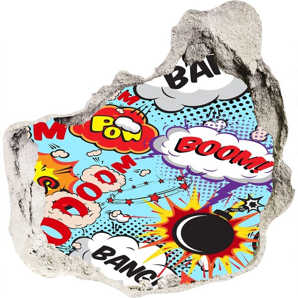 3d-s lyuk vizuális effektusok matrica Színrobbanás képregény stílusban