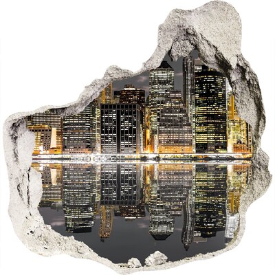 3d-s lyuk vizuális effektusok matrica Kilátás a városra éjszaka