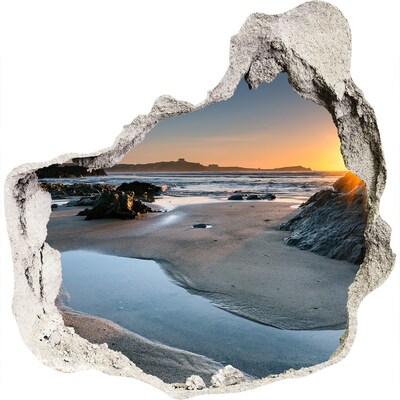 3d-s lyuk vizuális effektusok matrica Rocks a tengerparton