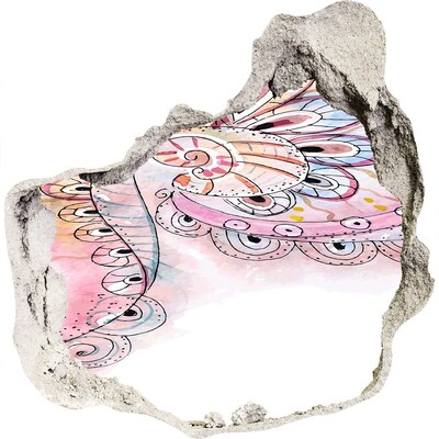 3d-s lyuk vizuális effektusok matrica Színes minta beton alapon