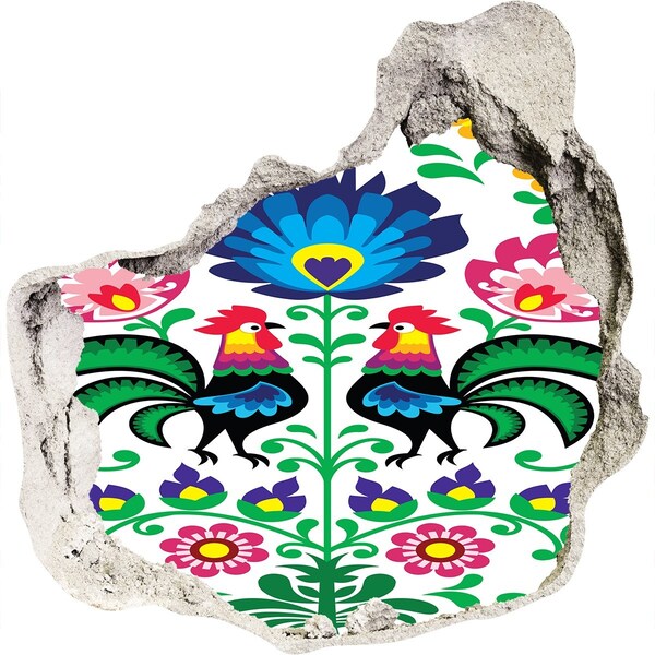 3d-s lyuk vizuális effektusok matrica Virágos folklór rókagombákkal