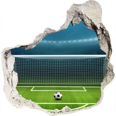 3d-s lyuk vizuális effektusok matrica A futballstadion a falban lévő lyuk mögött