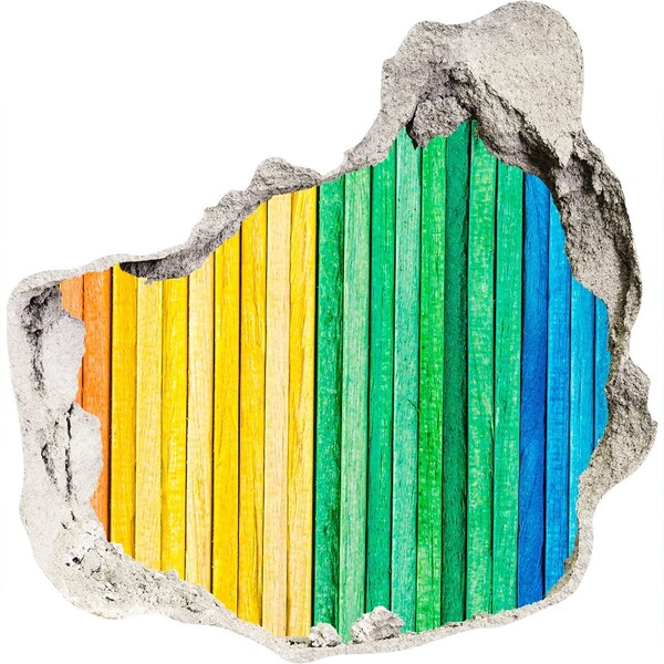 3d-s lyuk vizuális effektusok matrica Színes táblák egy lyukban a falban