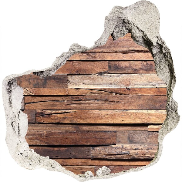 3d-s lyuk vizuális effektusok matrica Fa fal egy lyukban