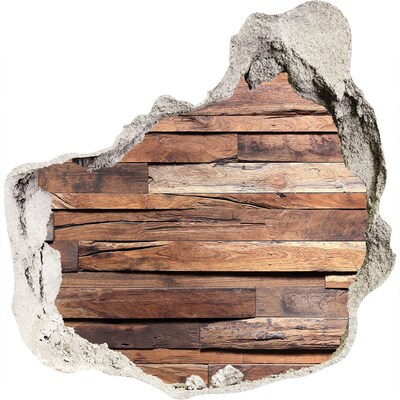 3d-s lyuk vizuális effektusok matrica Fa fal egy lyukban