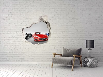 3d-s lyuk vizuális effektusok matrica Színes autók
