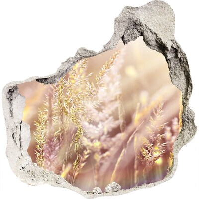 3d-s lyuk vizuális effektusok matrica Virágos rét a fal mögött