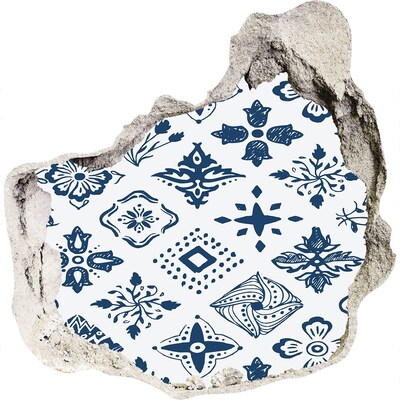 3d-s lyuk vizuális effektusok matrica Virágminták a falon