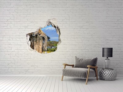 3d-s lyuk vizuális effektusok matrica Egy leopárd ragacsos tekintete