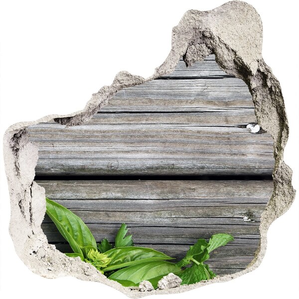 3d-s lyuk vizuális effektusok matrica Sérült fal fa padlóval