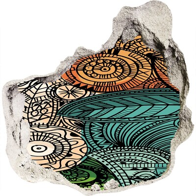 3d-s lyuk vizuális effektusok matrica Színes minták kő alapon