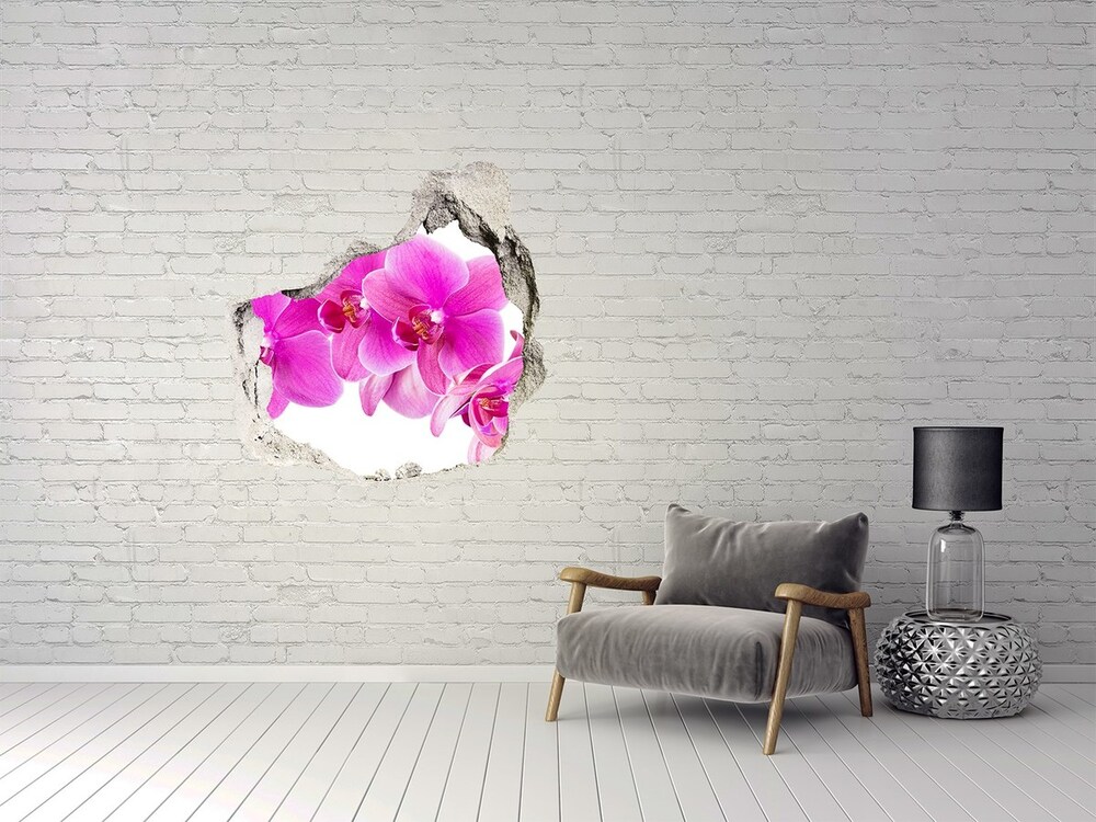 3d-s lyuk vizuális effektusok matrica Rózsaszín orchidea