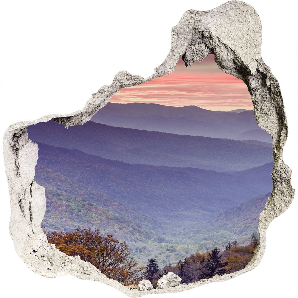 3d-s lyuk vizuális effektusok matrica Sunset hegy