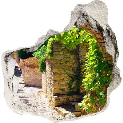 3d-s lyuk vizuális effektusok matrica Egy zöld utca a városban