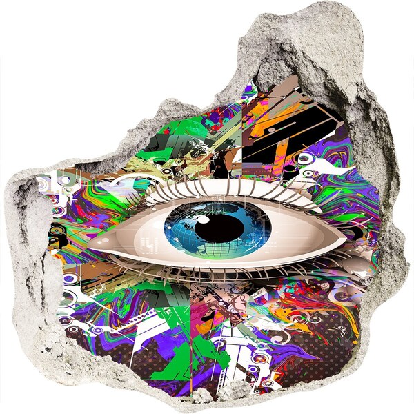 3d-s lyuk vizuális effektusok matrica Egy szem egy színes kompozícióban