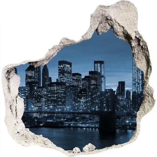 3d-s lyuk vizuális effektusok matrica New York látképe éjszaka