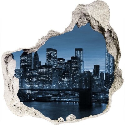 3d-s lyuk vizuális effektusok matrica New York látképe éjszaka