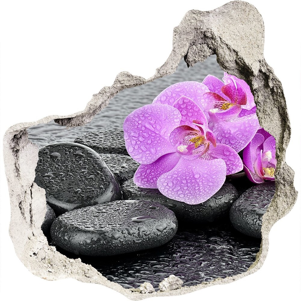 3d-s lyuk vizuális effektusok matrica Orchideák kövek