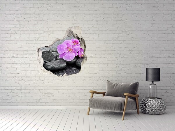 3d-s lyuk vizuális effektusok matrica Orchideák kövek
