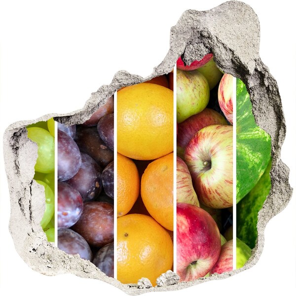 3d-s lyuk vizuális effektusok matrica Gyümölcs betonban