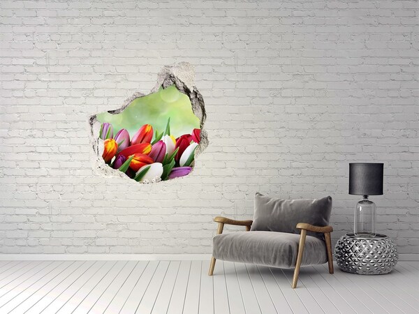 3d-s lyuk vizuális effektusok matrica Színes tulipán
