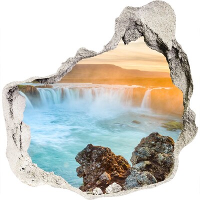 3d-s lyuk vizuális effektusok matrica Vízesés a lenyugvó napban