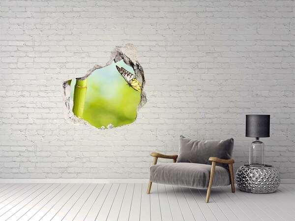 3d-s lyuk vizuális effektusok matrica Pillangó a bambuszkertben