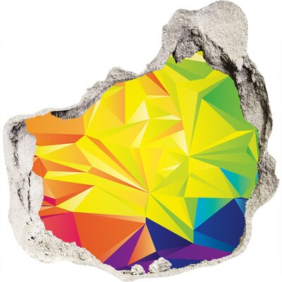 3d-s lyuk vizuális effektusok matrica Színes robbanás egy betonlyukban