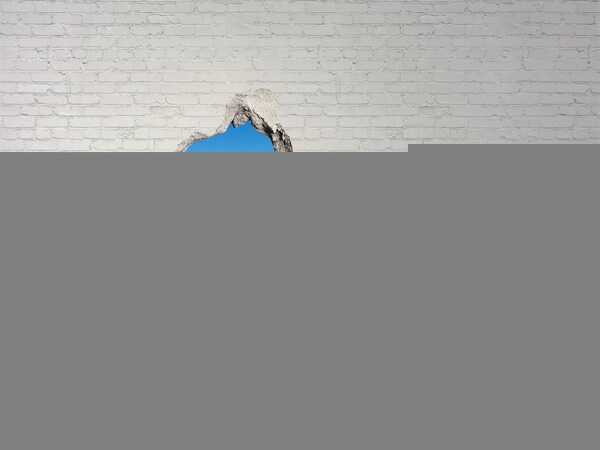 3d-s lyuk vizuális effektusok matrica Zöld rét kék ég alatt