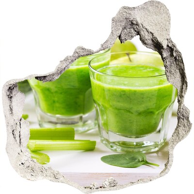 3d-s lyuk vizuális effektusok matrica Zöld egészségkoktél