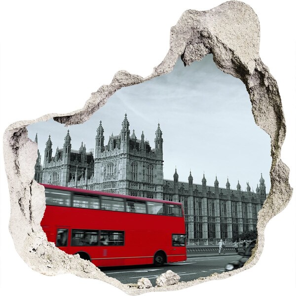 3d-s lyuk vizuális effektusok matrica Londoni táj egy piros busszal
