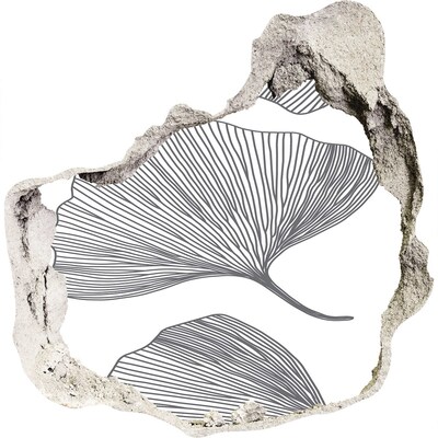 3d-s lyuk vizuális effektusok matrica Levelek a betonban