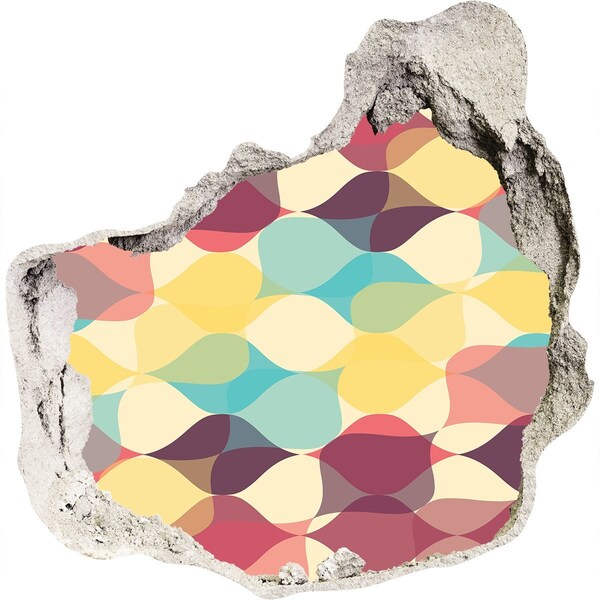 3d-s lyuk vizuális effektusok matrica Színes hullámok a falon