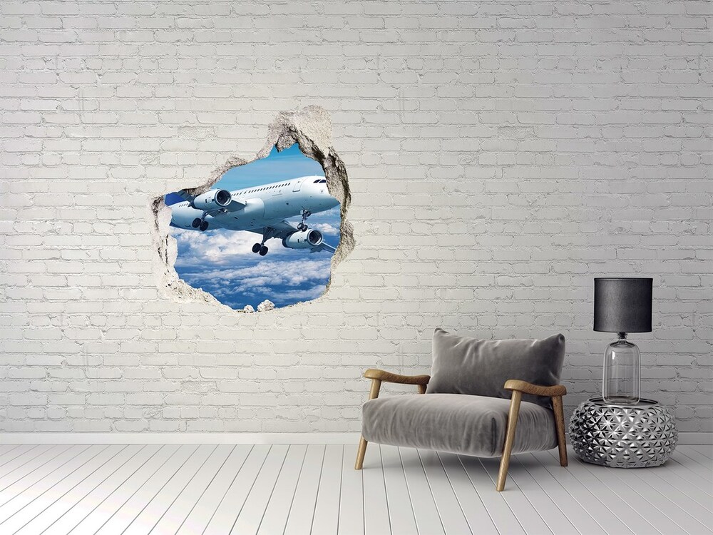 3d-s lyuk vizuális effektusok matrica Plane a felhők