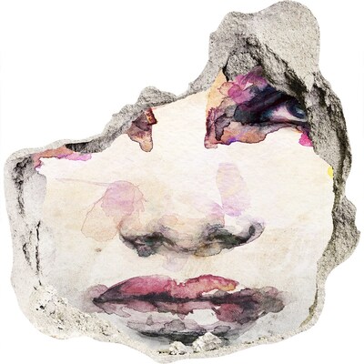 3d-s lyuk vizuális effektusok matrica Az arc a romos falban