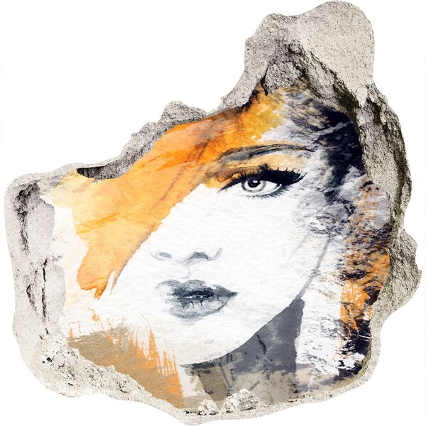 3d-s lyuk vizuális effektusok matrica Portré arany árnyalatokban